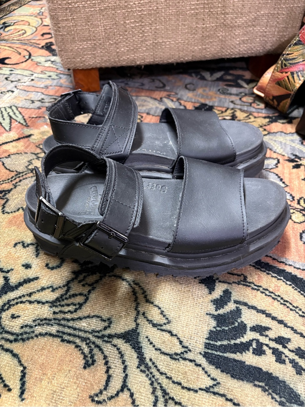Dr. Martens Black Leather Strap Sandals - Picture 2 of 6